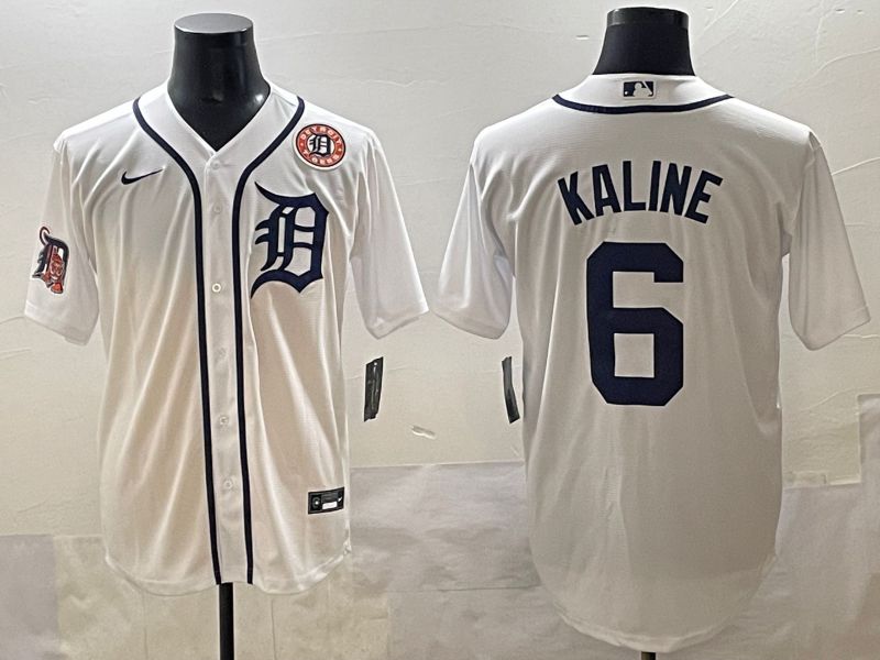 Men 2025 Detroit Tigers #6 Kaline White Game Nike MLB Jersey style 5->cleveland indians->MLB Jersey